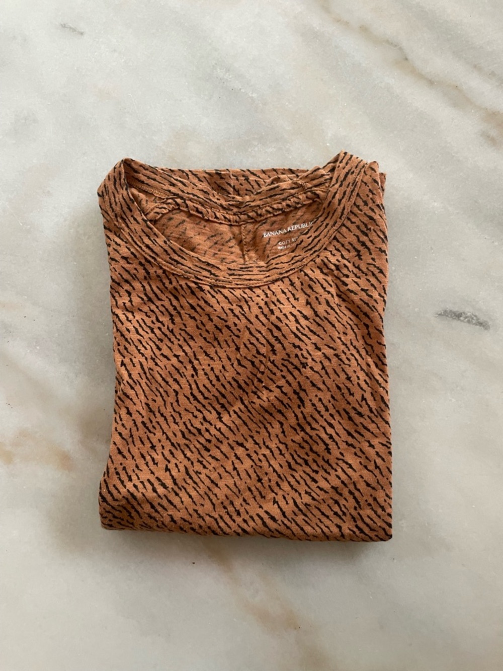 Banana Republic Rust Printed Short-Sleeve Top size XS
